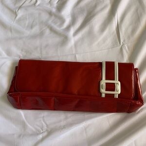 Vintage Retro Red Vinyl Clutch